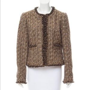 Tory Burch Ruffle Tweed Jacket